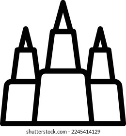 chedi Vector illustration on a transparent background. Premium quality symmbols. Thin line vector icons for concept and graphic design.