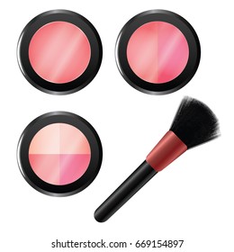 cheek brush makeup vector illustration