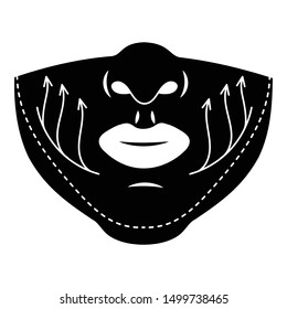Cheek lifting icon. Simple illustration of cheek lifting vector icon for web design isolated on white background