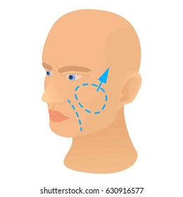 Cheek plastic correction icon. Cartoon illustration of cheek plastic correction vector icon for web