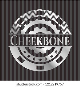 Cheekbone silver shiny badge