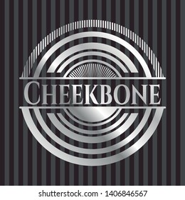 Cheekbone silvery badge. Vector Illustration. Mosaic.