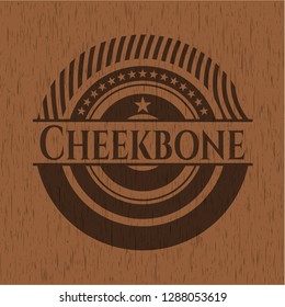 Cheekbone wooden emblem