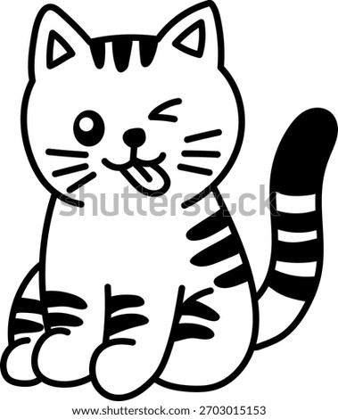 Cheeky cartoon vector of a mischievous orange cat winking playfully. Great for emoji packs, social media stickers, or fun artwork.
