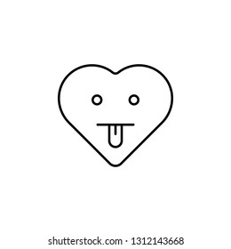 cheeky emoji icon. Element of heart emoji for mobile concept and web apps illustration. Thin line icon for website design and development, app development