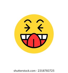 Cheeky face emoticon, Vector and Illustration.