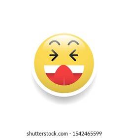 Cheeky face emoticon,Vector and Illustration.