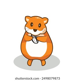 A Cheeky Hamster and Its Kuaci Treat: A
Fun Vector Icon Illustration