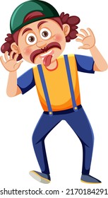 Cheeky man cartoon character illustration