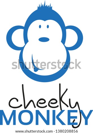 Cheeky Monkey Cartoon Vector Logo