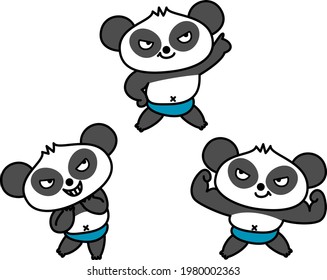 Cheeky panda illustration cute set illustration material