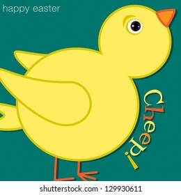 Cheep! Chick Happy Easter Card in vector format.