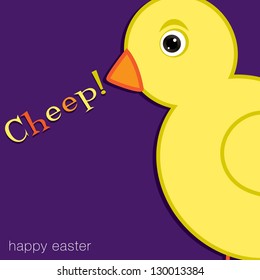 Cheep! Chick Happy Easter Card in vector format.