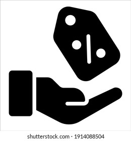 cheep price vector glyph icon, shopping and discount sale icon.