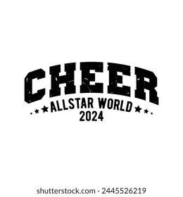 Cheer All-star World 2024   vintage graphic design