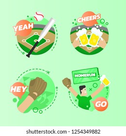 cheer, baseball, cheering, watch, match, strategy, supporting, template, team, banner, game, vector, ball, sport, ball, winner, illustration, background, win, goal, competition, drink beer, celebrate