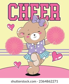 cheer bear smile cute girl love