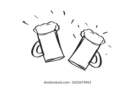 cheer beer oktoberfest drawing element graphic design beer drink german bavarian munich party celebration pretzel food mug pub oktoberfest october month cheerful beer glasses drawing food german drink