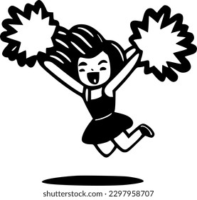 Cheer - Black and White Isolated Icon - Vector illustration