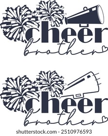 Cheer Brother, Cheerleading, Cheer Pom Poms Cut Files