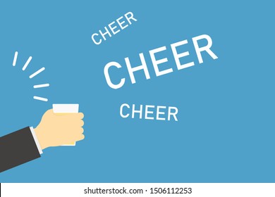 Cheer for celebration design. Beer festival. Alcohol drink icon. Flat design isolated. EPS 10