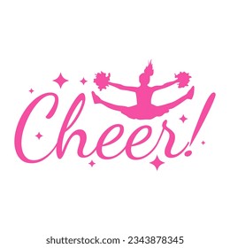 Cheer cheerleader sports text icon banner template design vector