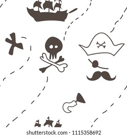 cheer child pattern for wallpaper or children's clothing or treasures of pirate motifs