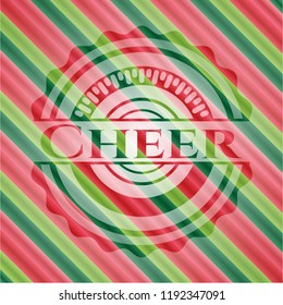 Cheer christmas style emblem.