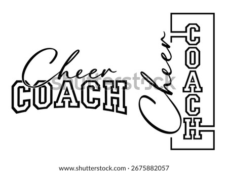 Cheer Coach Bundle with cheerleading megaphone and stars, vector illustration for t-shirts, mugs, posters, crafts, and digital downloads.