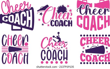 Cheer Coach Holiday Printable Vector Illustration svg