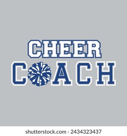 Cheer Coach, Png Eps, Cheerleader Coach Shirt, Megaphone, Pom Pom, Cricut Cut Files, Silhouette, Sublimation, Cheerleading Coach, Vector Files for Cricut