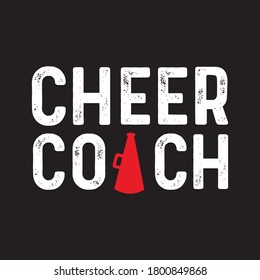 Cheer Coach T shirt design vector, black background 