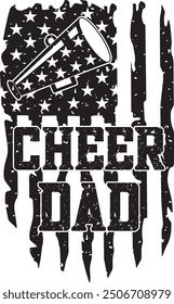 Cheer Dad American Flag, Cheerleading, Cheerleader Archivos de Vector