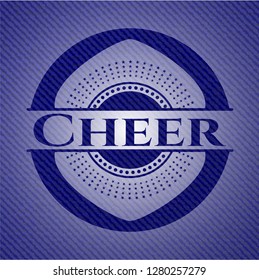 Cheer emblem with jean texture