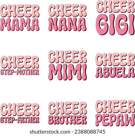 cheer family retro bundle design and digital download
