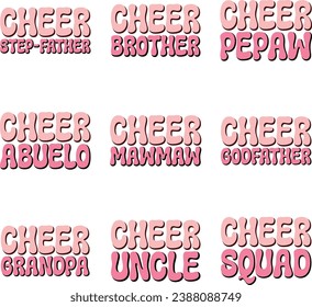 cheer family retro bundle design and digital download