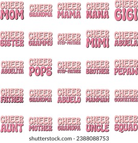 cheer family retro bundle design and digital download