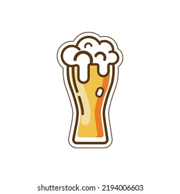 Cheer up friend. Glass of beer isolated vector illustration, minimal design. Lager beer icon on a white background. Have a beer with your friends. Great for pub menu illustrations. Cold drink eps5