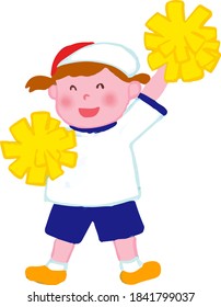 Cheer girl children at the athletic meet