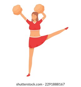 Cheer girl icon cartoon vector. Pom leader. Woman team