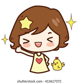 Cheer up girl, vector illustration