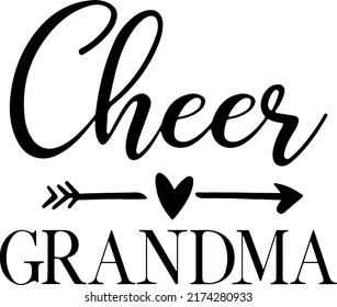 Cheer Grandma Svg, Cheerleader Svg, Cheer Cut Files, Megaphone Clipart, Sports, Dxf, Eps, Png, Grandma Shirt Design, Silhouette, Cricut