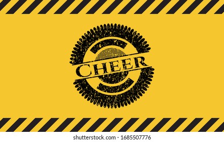 Cheer grunge warning sign emblem. Vector Illustration. Detailed.