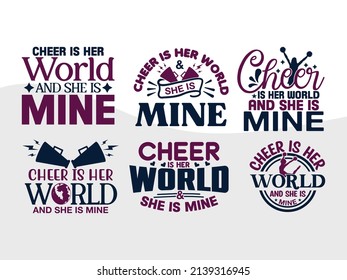 Cheer Is Her World Printable Vector Illustration svg