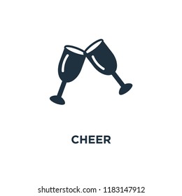 Cheer icon. Black filled vector illustration. Cheer symbol on white background. Can be used in web and mobile.