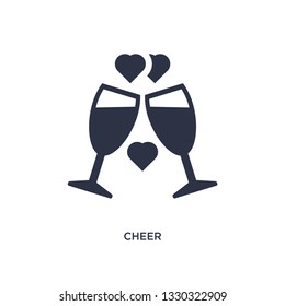 cheer icon. Simple element illustration from love & wedding concept. cheer editable symbol design on white background. Can be use for web and mobile.