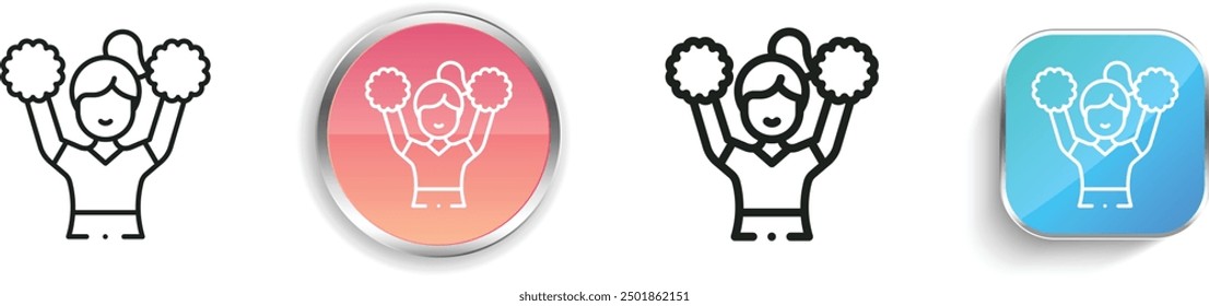 cheer icon. Thin Linear, Regular and Button Style Design Isolated On White Background