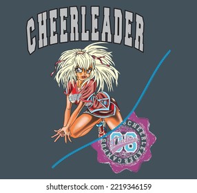 Cheer Leader vector designs with tones in High quality and fine curves.