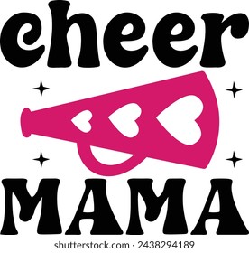 Cheer mama, día de las madres dibujado a mano tipografía Cita, día de las madres ilustración de felicitación,