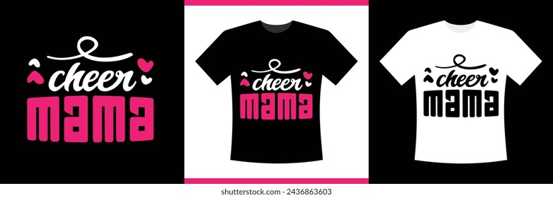 Cheer Mama Tipografía Diseño de camiseta